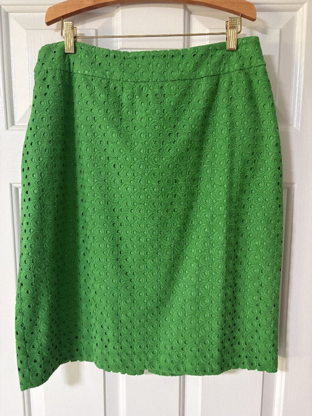 Talbots Kelly green eyelet skirt, size 12